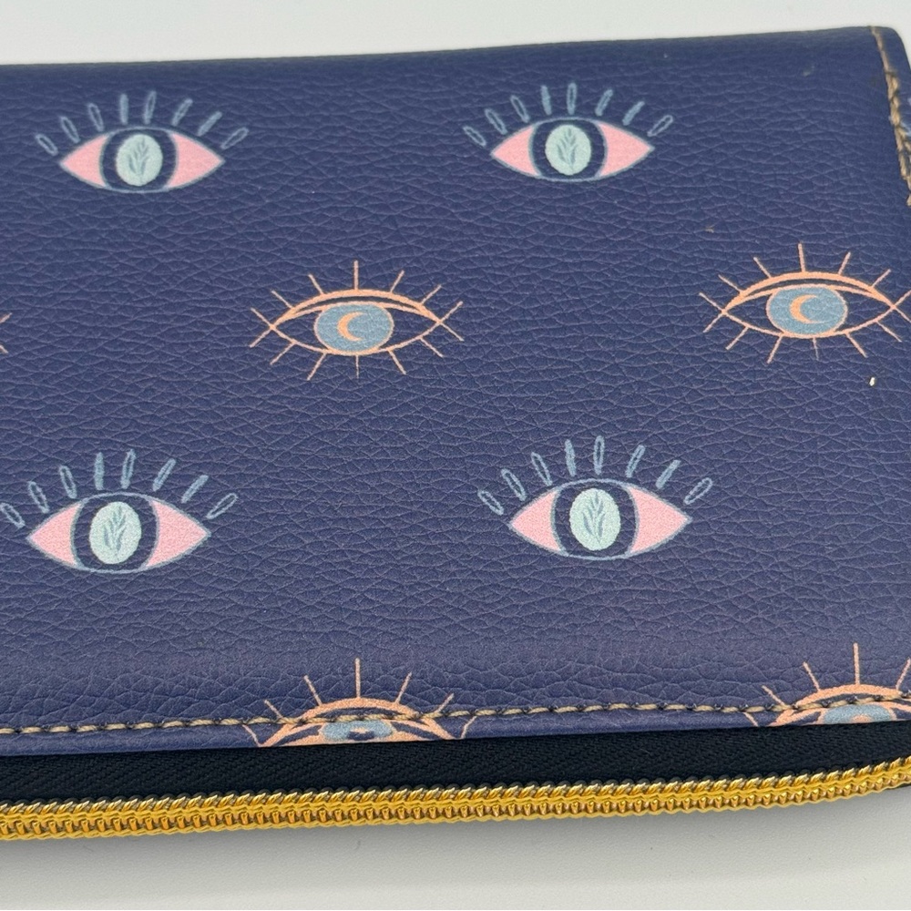 Evil Eye Celestial Eye Pattern Navy Blue Zip Arou… - image 2